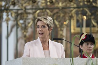 La présidente de la Confédération Karin Keller-Sutter. KEYSTONE/GIAN EHRENZELLER